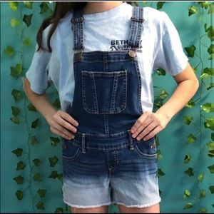 Girls ombre denim overalls